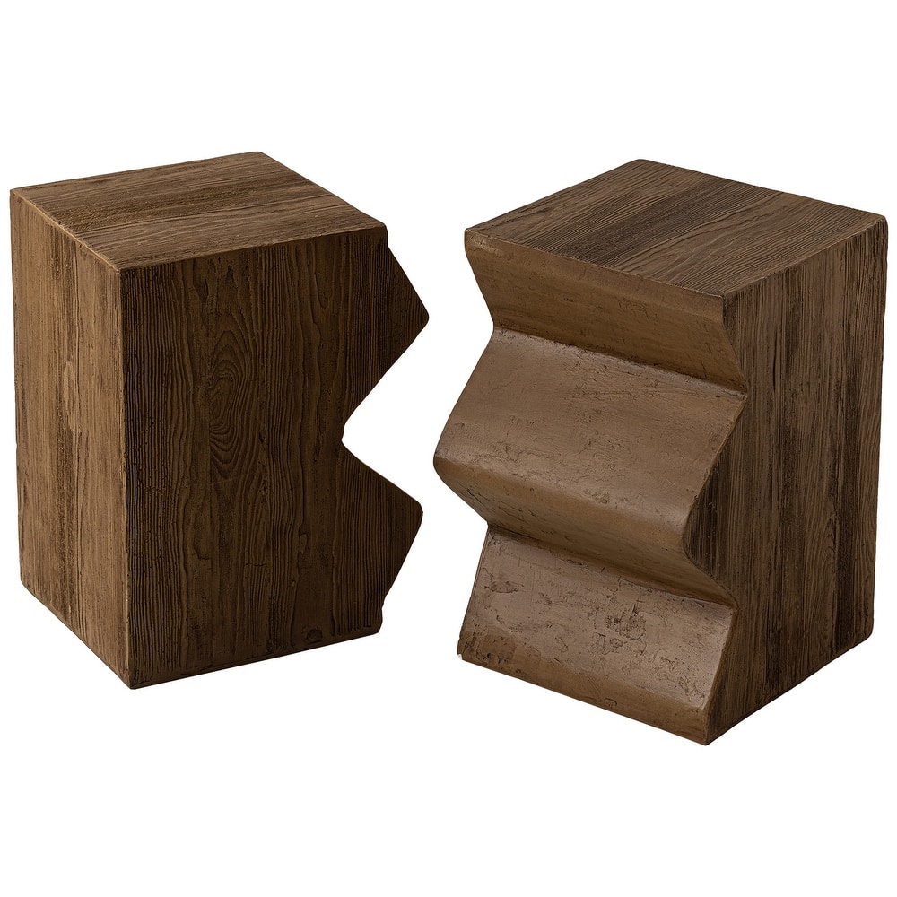 COSIEST Outdoor Concrete Side Tables (Set of 2)