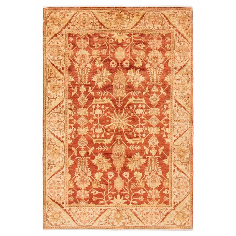 ECARPETGALLERY Hand-knotted Chobi Finest Copper Wool Rug - 5'11 x 8'10 - Dark Copper - 5'11 x 8'10