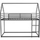 preview thumbnail 10 of 26, Twin House Bunk Bed with Slide, Ladder, and Guardrails, Metal Frame, Black