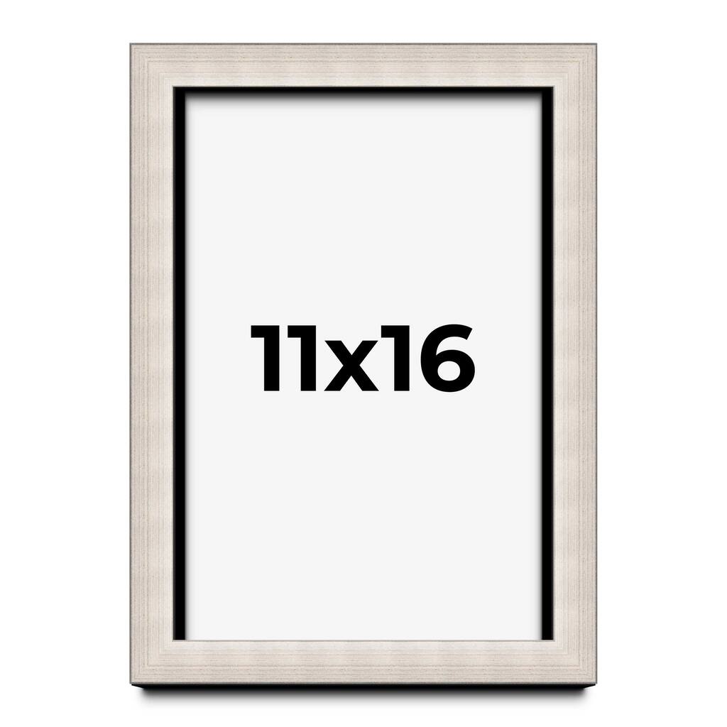 11x16 Shadow Box Frame Silver Real Wood Contemporary Shadowbox Display Frame UV Acrylic Front Acid Free Backing and Hardware