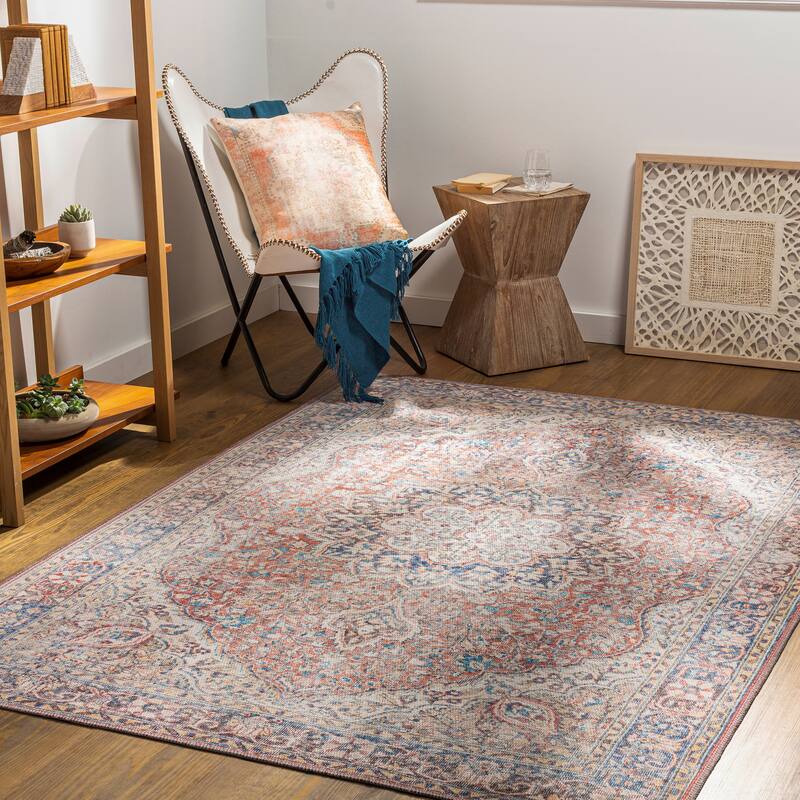 Artistic Weavers Mozhdeh Traditional Printed Machine Washable Area Rug - Burnt Orange - 9'3" x 12'
