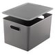 preview thumbnail 14 of 27, Superio Ribbed Storage Bin with Matching Lid - 15"W x 9"H x 11.5"D Gray