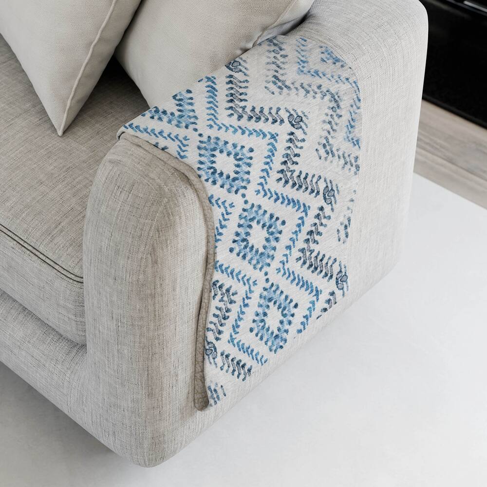 Premium Machine Washable Boho Global Sherpa Throw Blanket