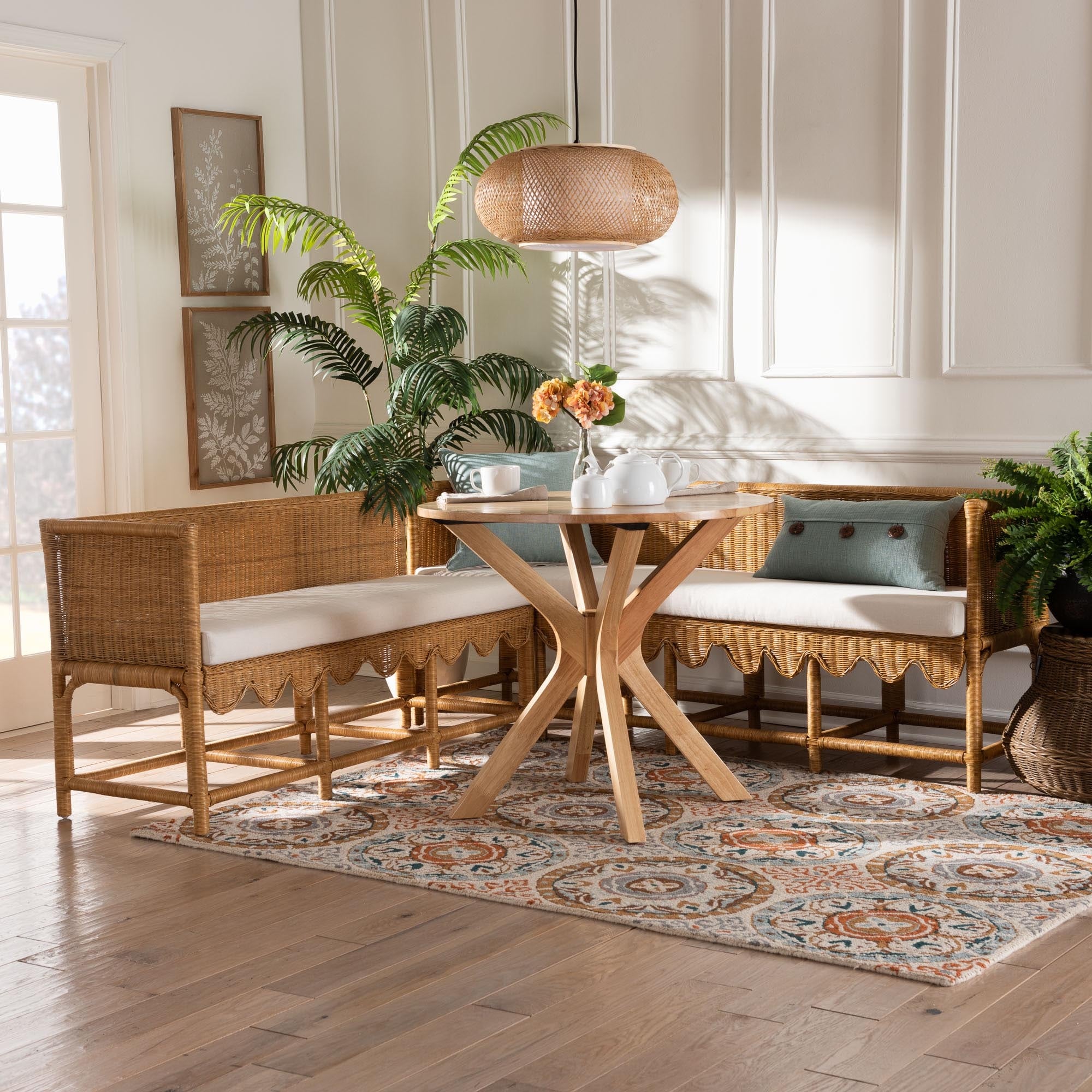 Wicker breakfast nook discount