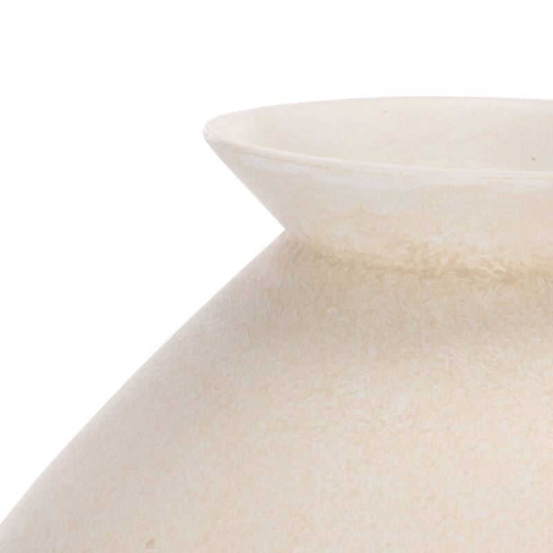 SAFAVIEH Home Nico 11.8-inch Cream Ceramic Asymetrical Rustic Finish Vase