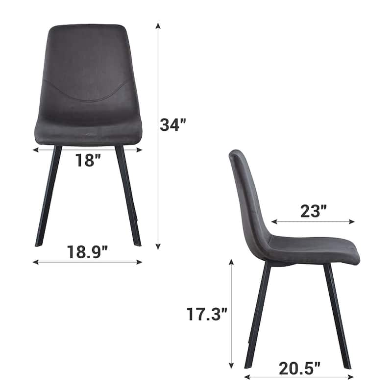 Dining Chairs Set of 2 Mid-Century Metal Legs Gray for Kitchen Dining