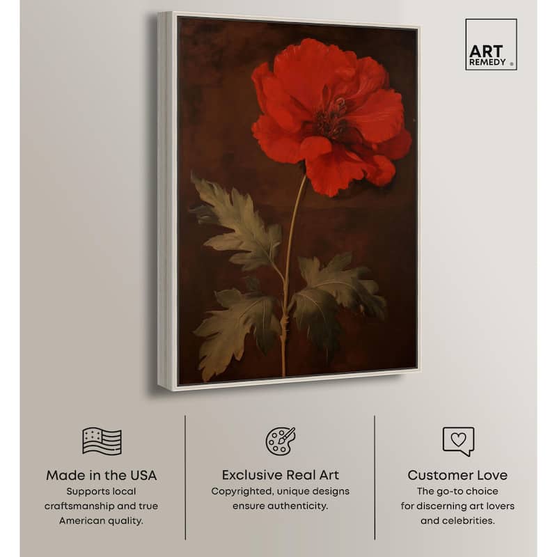 Flourish in Red I Canvas by Art Remedy