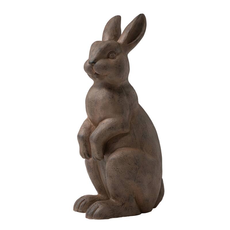 Glitzhome MgO Standing Rabbit Bunny Garden Statue Outdoor Indoor