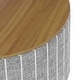 preview thumbnail 24 of 59, HomePop Round Storage Ottoman table with Wood Top