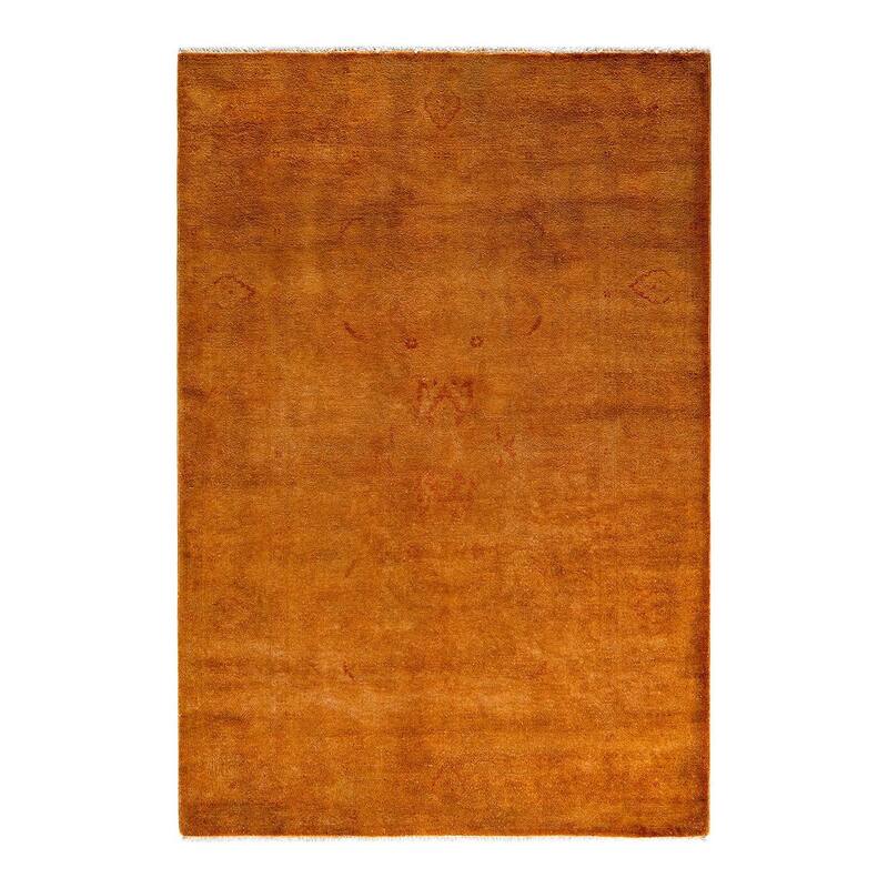 Vibrance, One-of-a-Kind Hand-Knotted Area Rug - Gold, 4' 2" x 6' 3" - 4' 2" x 6' 3"