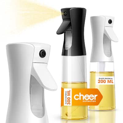 Cheer Collection Set of 2 Multi-Use Glass Oil Sprayer Bottles