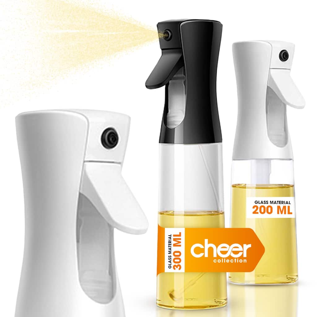 Cheer Collection Set of 2 Multi-Use Glass Oil Sprayer Bottles