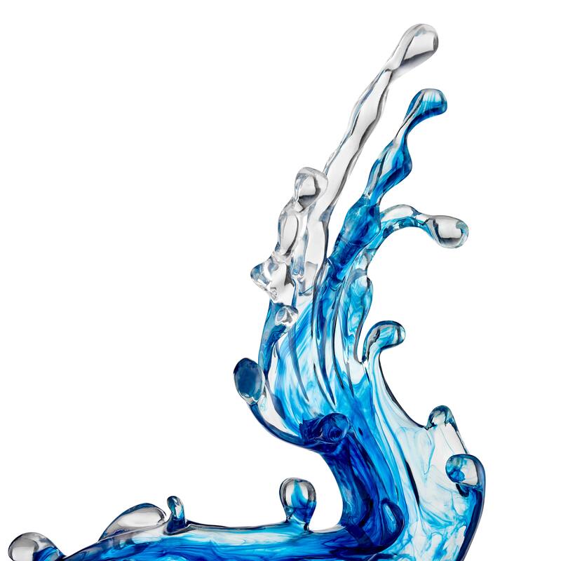 Ocean Blue Cortes Bay Wave Floor Sculpture with Stand - 57" Tall