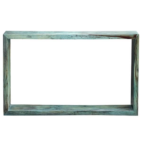 slide 2 of 5, Uttermost 25456 Teo 10" Wide Tamarind Wood Console Table - Caribbean Blue-Green Caribbean Blue-Green