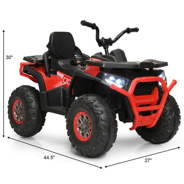 dimension image slide 1 of 3, 12V Kids Electric 4-Wheeler ATV with 2 Speeds and LED Lights - 44.5" x 27" x 30" (L x W x H)
