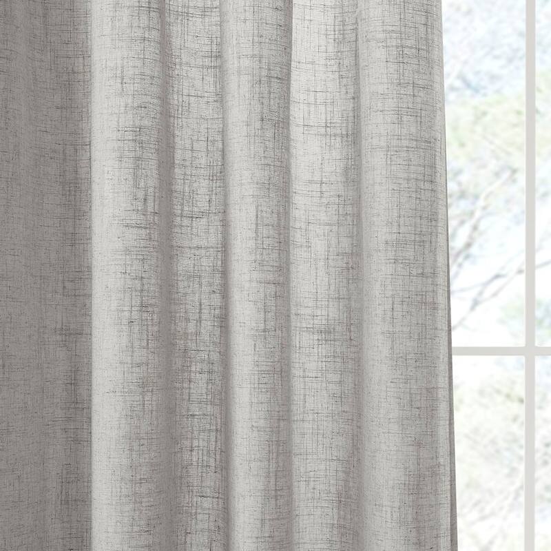 Linen Blend Light Filtering Curtain Panel Pair(2 Pcs Window Panels)