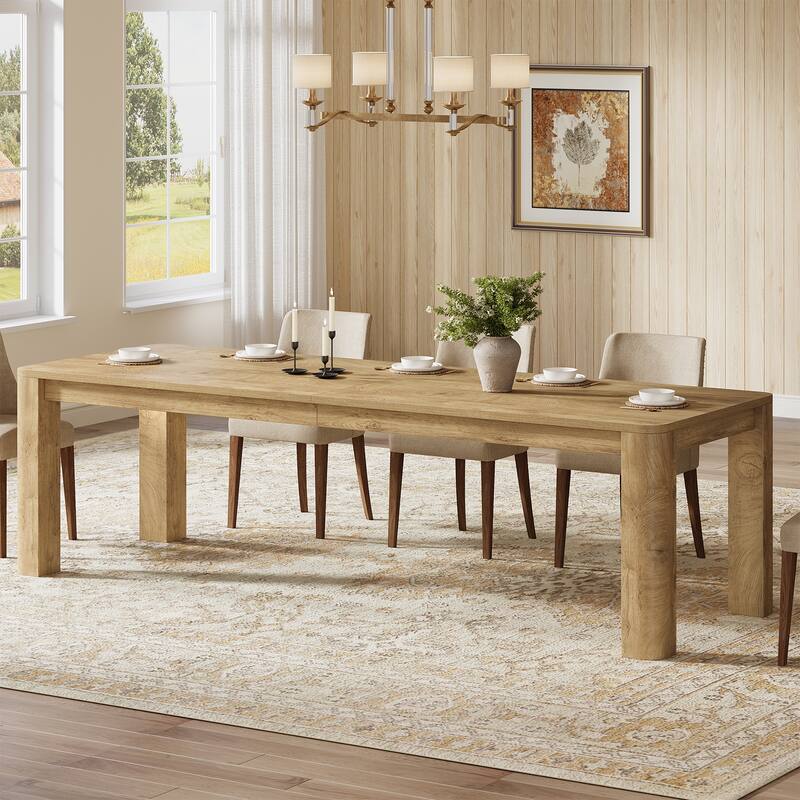 78.7-Inch Farmhouse Kitchen Table with Rounded Edges