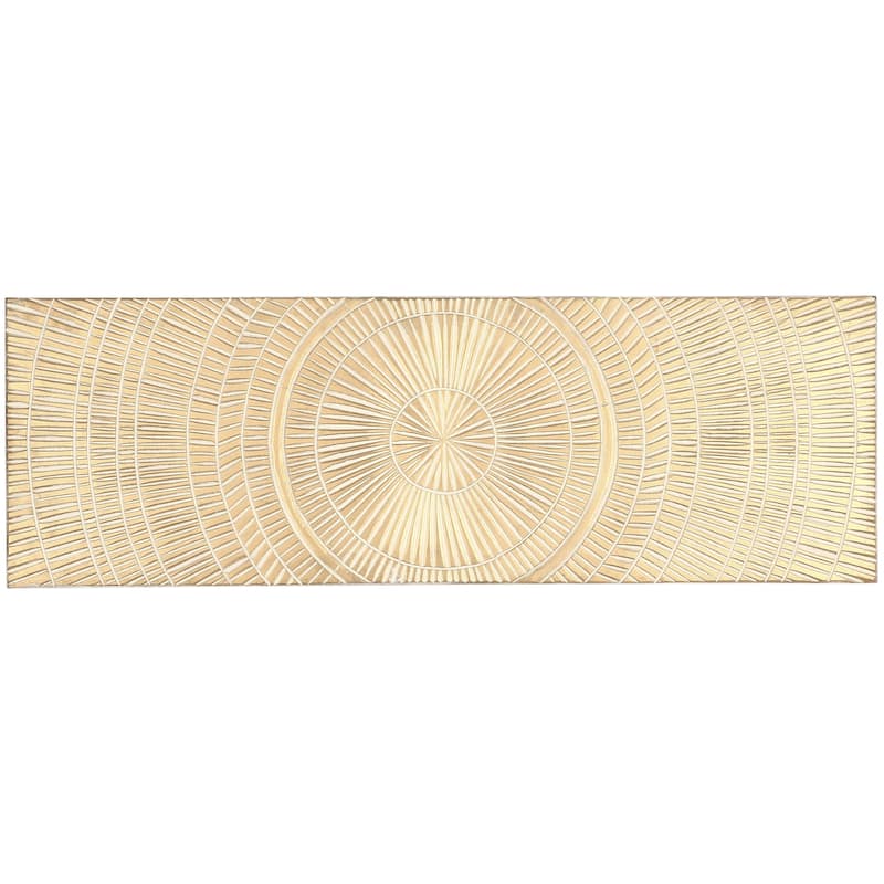 Wood Geometric Handmade Intricately Carved Radial Home Wall Decor - Gold - Roche River Decor