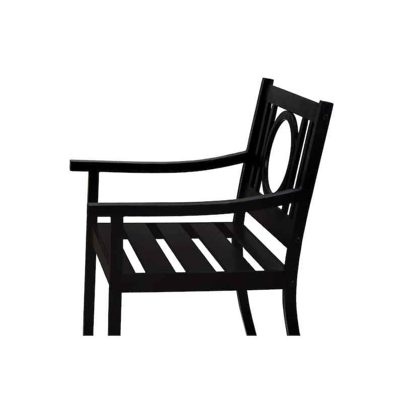 24" Black Steel Geo Back Outdoor Arm Chair