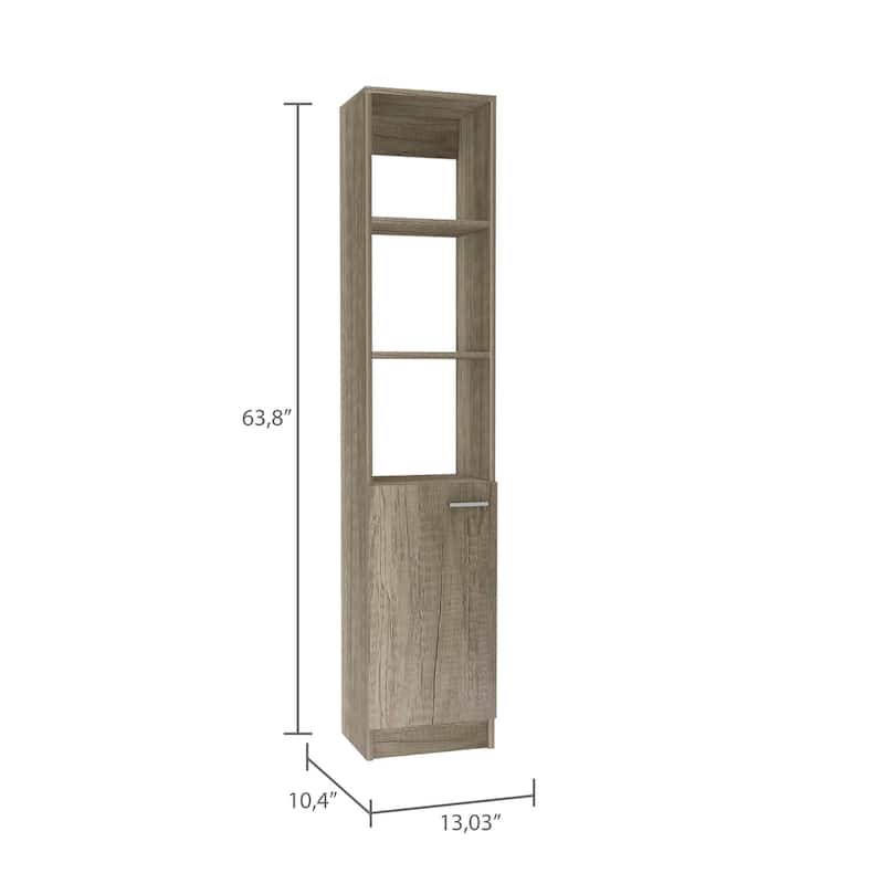 Bathroom Linen Cabinet with 3 Shelves,Single Door