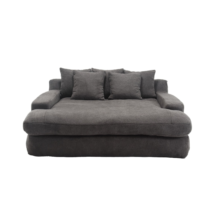 Chenille 2-Seater Lazy Sofa