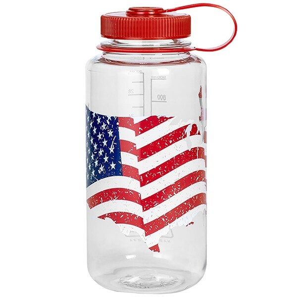 Nalgene Tritan Wide Mouth 32 oz. Water Bottle - USA Flag - usa flag - 32 oz.