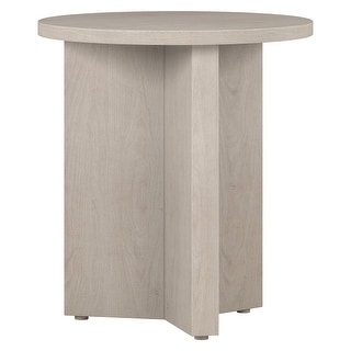 20-inch Round Side Table with X-Base Design in White Finish - Bed Bath ...