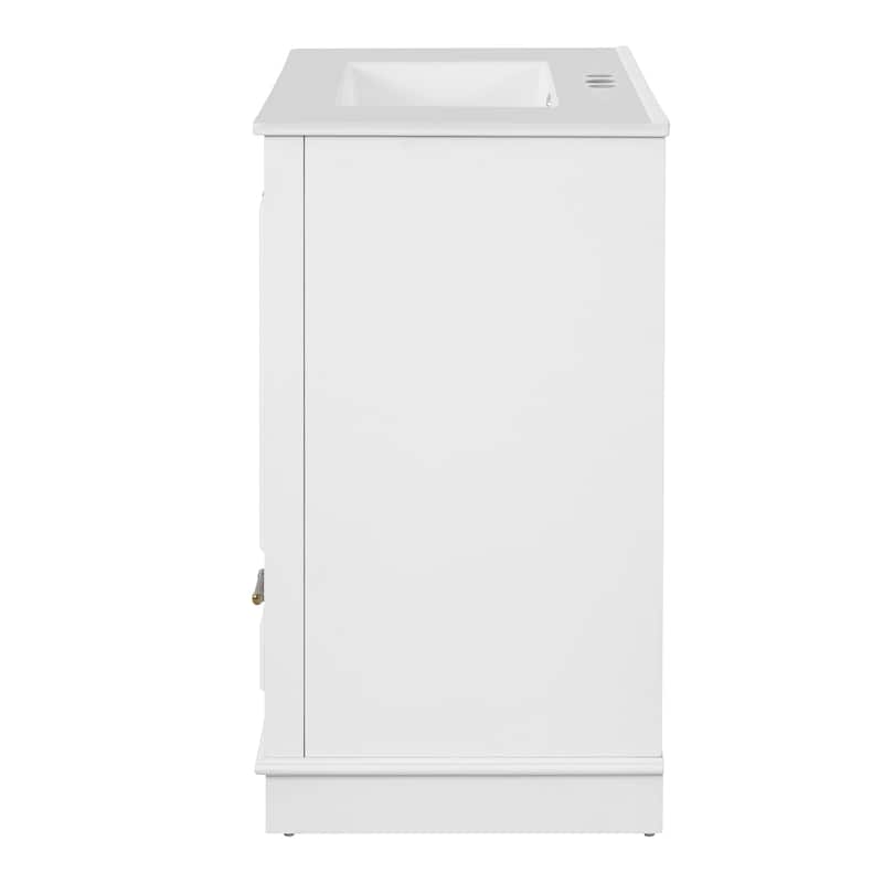 30" Luxurious Bathroom Vanity with Ceramic Sink, Bathroom Vanities Cabinet with 2 large Soft Closing Doors