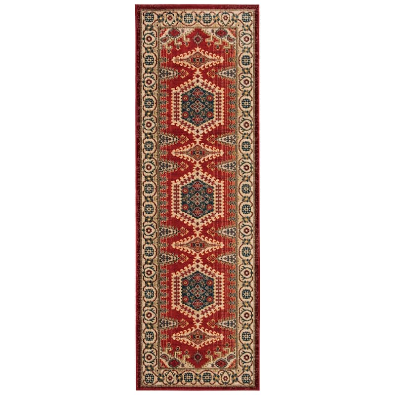 SAFAVIEH Kashan Gerri Oriental Rug with Fringe