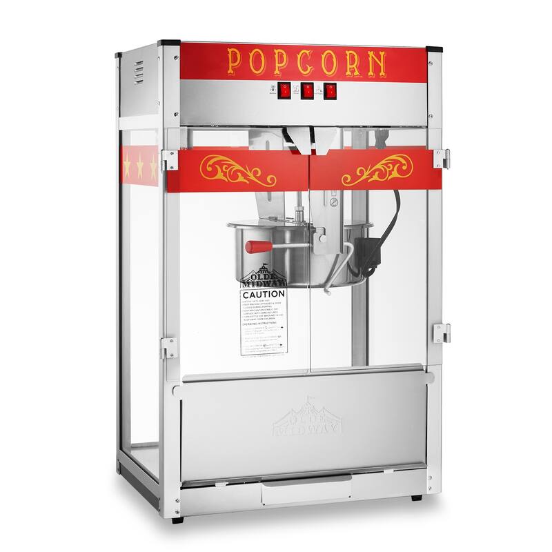 Commercial Popcorn Machine Maker Popper with Large 16oz Kettle - 16-Ounce - Red