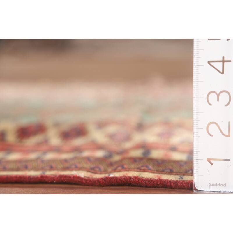 Hand Knotted Oriental 100% Wool Carpet Traditional Geometric Green Bokhara Area Rug - 4' 6'' X 3' 2''