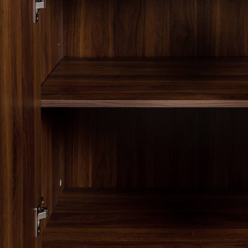 59" Sideboard Buffet Cabinet with Storage, Freestanding Wood Coffee Bar Cabinet with 4 Doors for Kitchen, Hallway