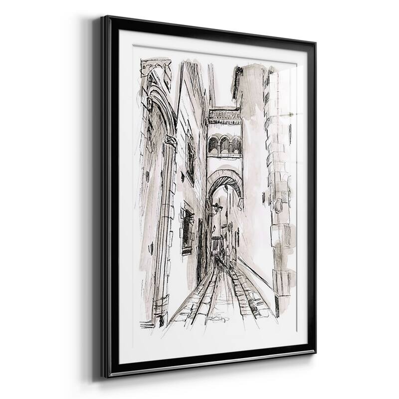 Europe Street Sketches II Premium Framed Print - Ready to Hang