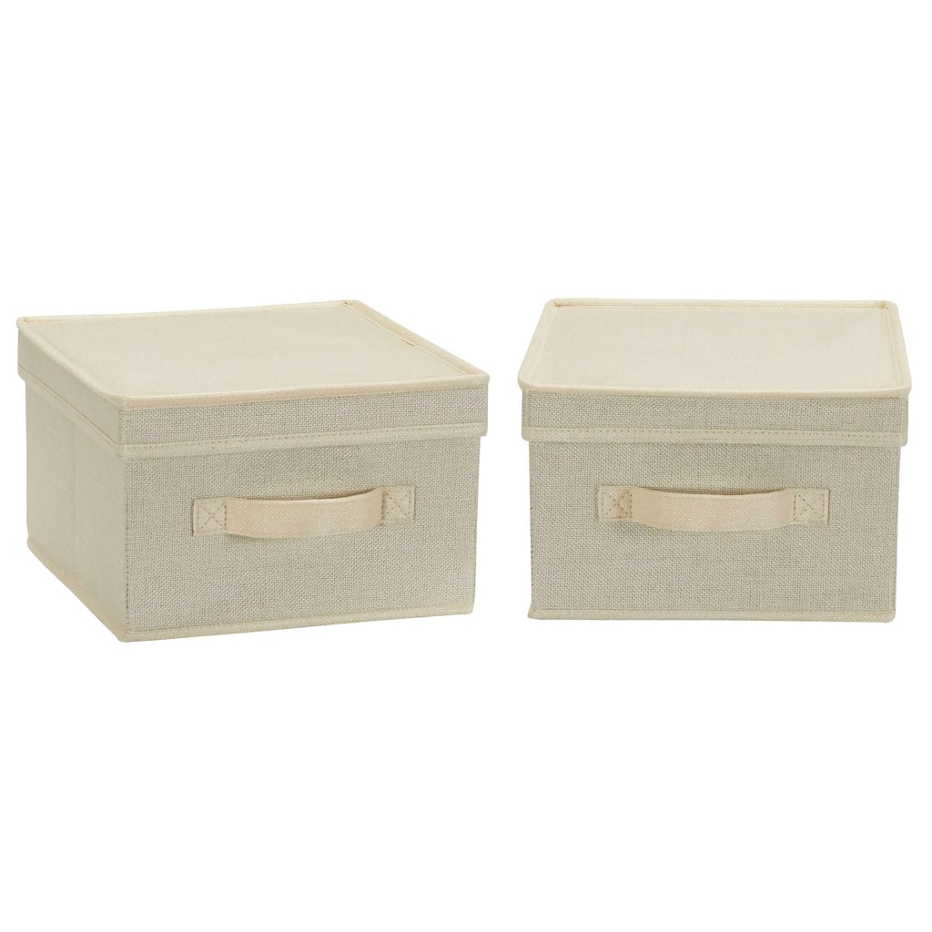 Household Essentials Canvas Storage Bins with Removable Lid, Set of 2