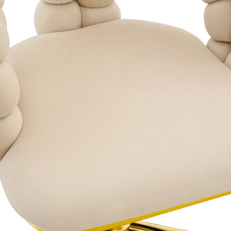 Velvet Bubble Chain Accent Chair with Gold Casters - Modern Sculptural Seating for Living Room & Office