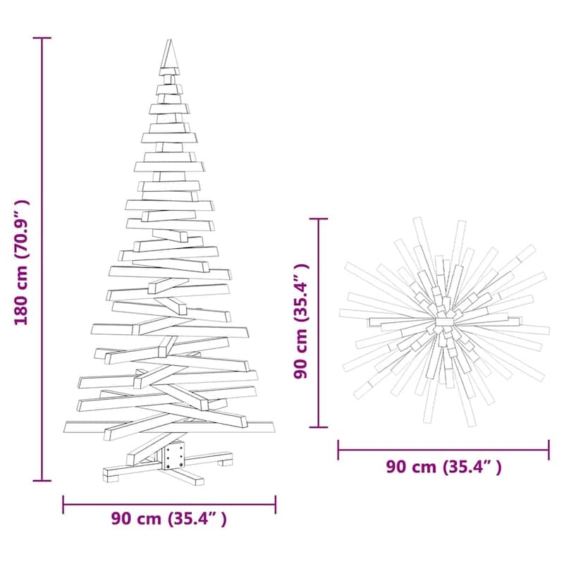 vidaXL Christmas Trees with Stand Natural/Brown Solid pine wood