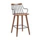 preview thumbnail 7 of 5, Micah 26" Walnut Wood and Black Metal Farmhouse Counter Stool with Arms