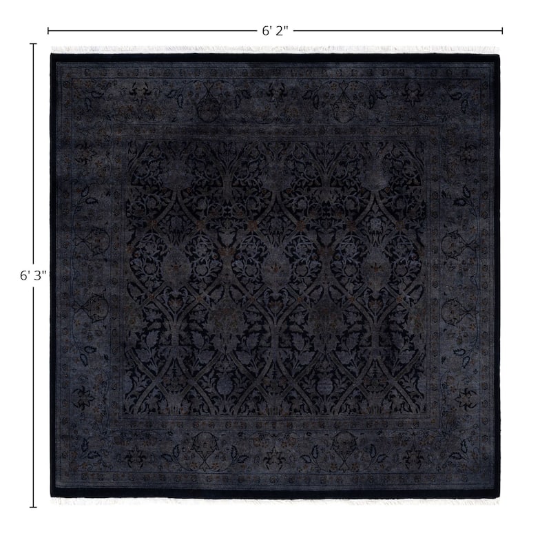Overdyed One-of-a-Kind Hand-Knotted Area Rug - Black - 6' 2" x 6' 3"