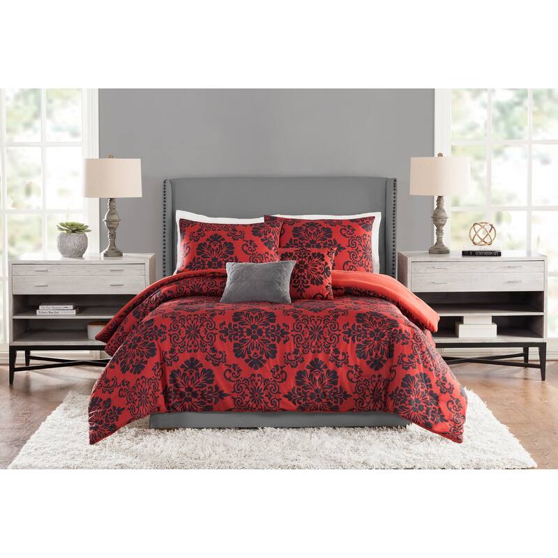 Presidio Square Damask Medallion Comforter Set