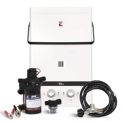 Eccotemp Luxé 3.0 GPM Portable Outdoor Tankless Water Heater with EccoFlo Diaphragm 12V Pump and Strainer