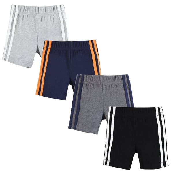 slide 1 of 1, Hudson Baby Boy Shorts Bottoms 4-Pack, Heather Gray Black 2T - Heather Gray Black