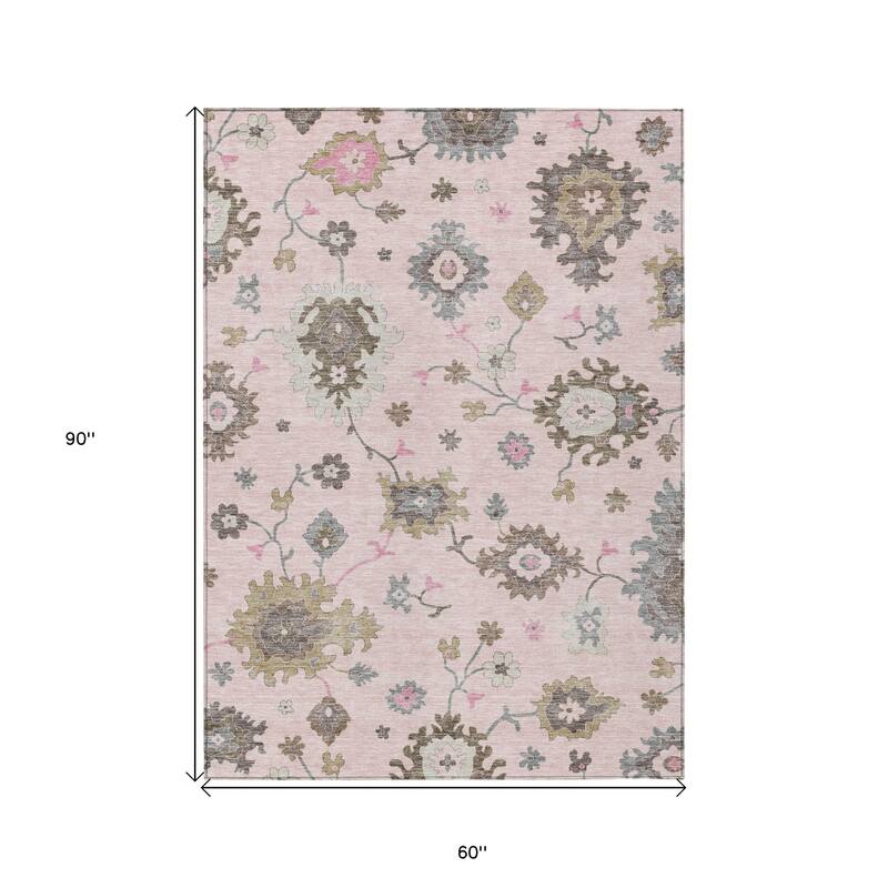 HomeRoots Floral Traditional Rectangle Outdoor Rug