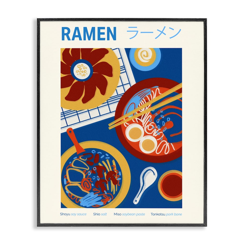 Stupell Ramen Table Placement Framed Giclee Art Design By Victoria Barnes