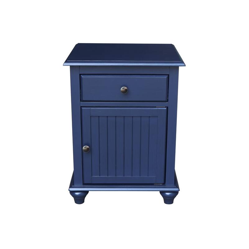 International Concepts Solid Wood Nightstand with Storage Cabinet - Denim