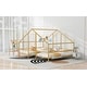 preview thumbnail 6 of 21, Double Twin House Beds with Built-in Table, Platform/Daybed, Gold