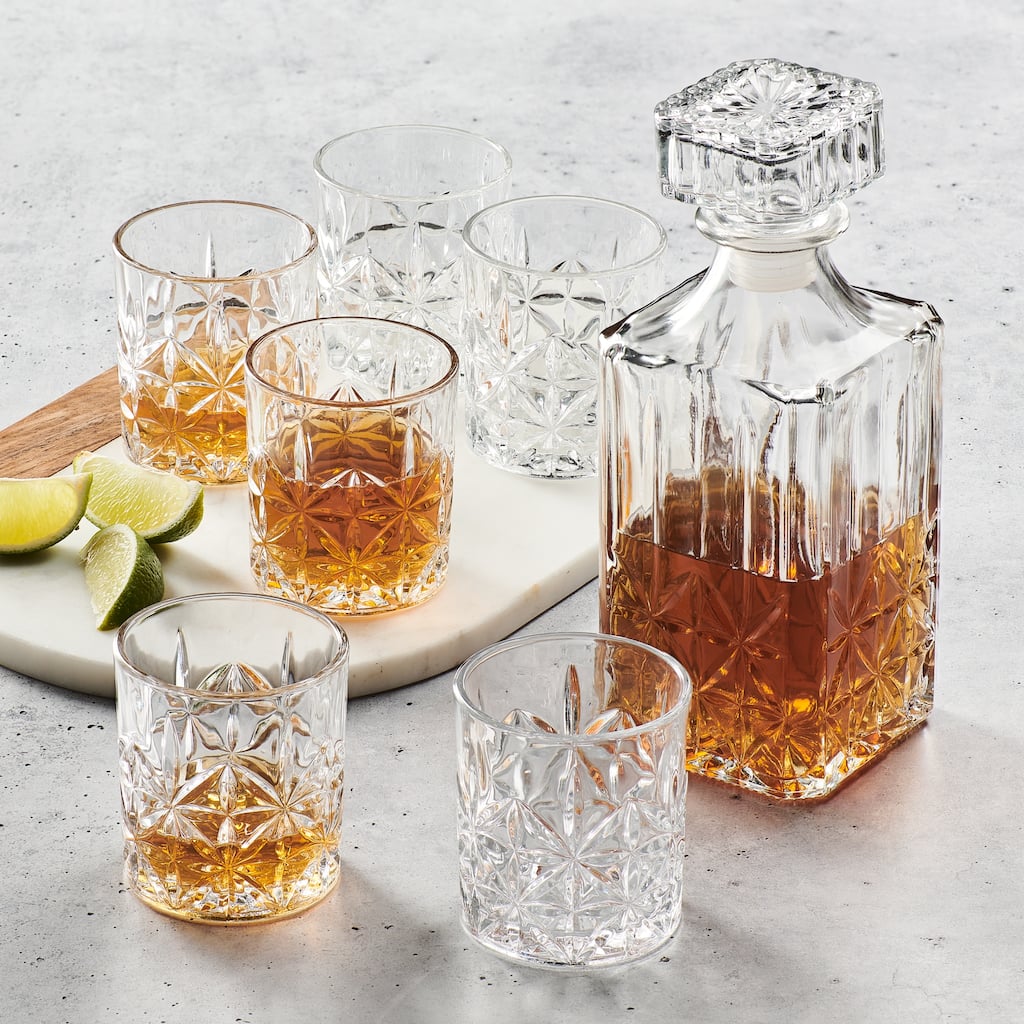 Luisville Whiskey Set - Set of 7 - 11"W x 21"D x 10"H