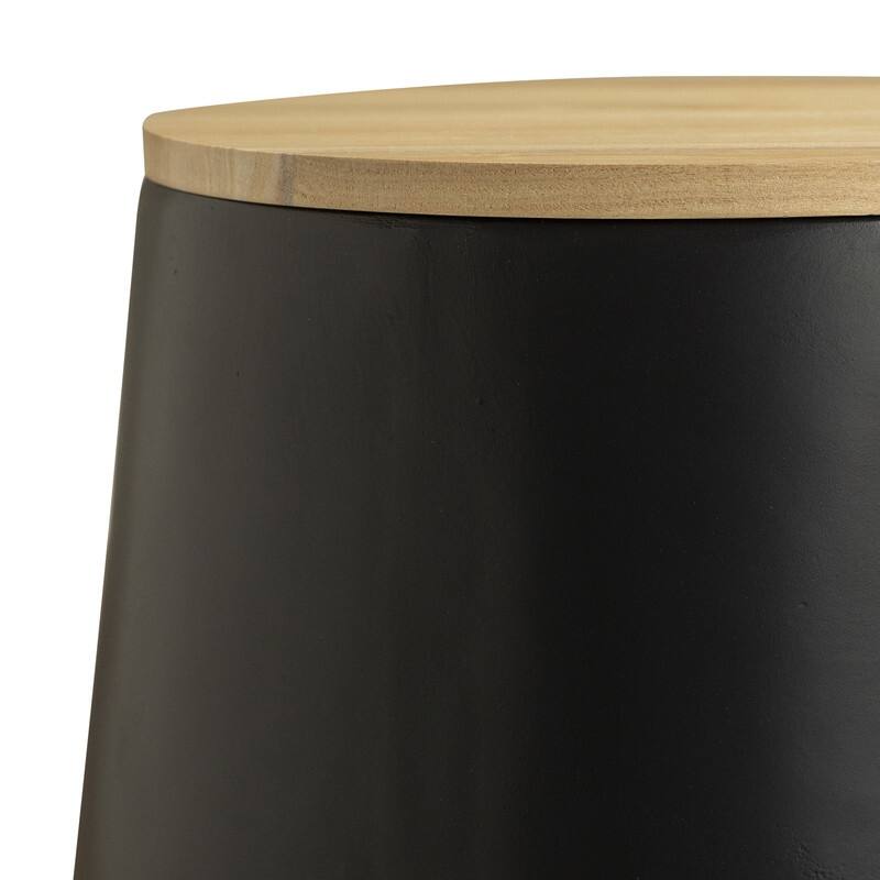 Orunel Modern Fiberstone Side Table with MDF Top and Painted Finish for Living Rooms, Patios, Balconies