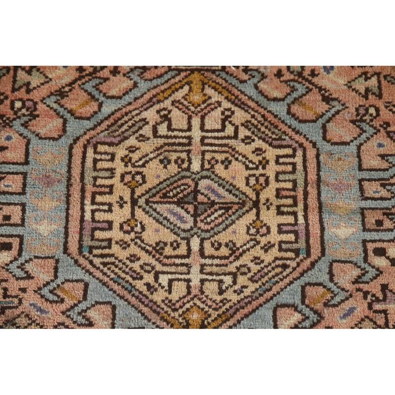Vegetable Dye Handmade Gharajeh Persian Vintage Runner Rug - 3'3"x 7'4"