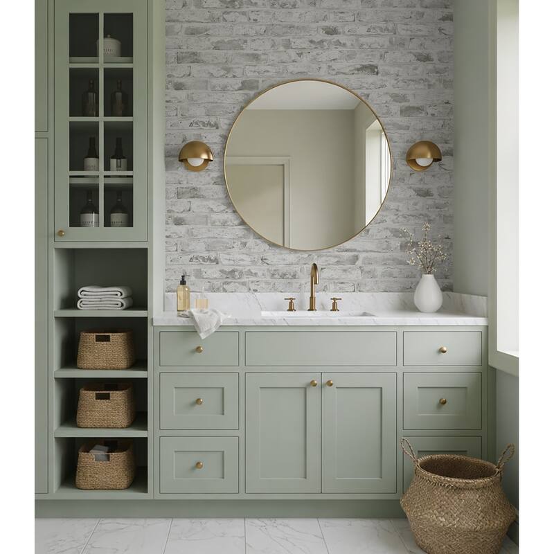 Harry & Grace Faux Rustic Brick Peel and Stick Natural Wall Backdrop Panel