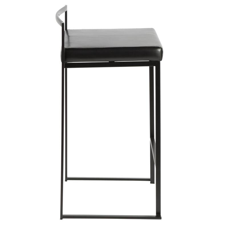 Porch & Den Forrest Contemporary Black Stackable Fully Welded Counter Stool (Set of 2)